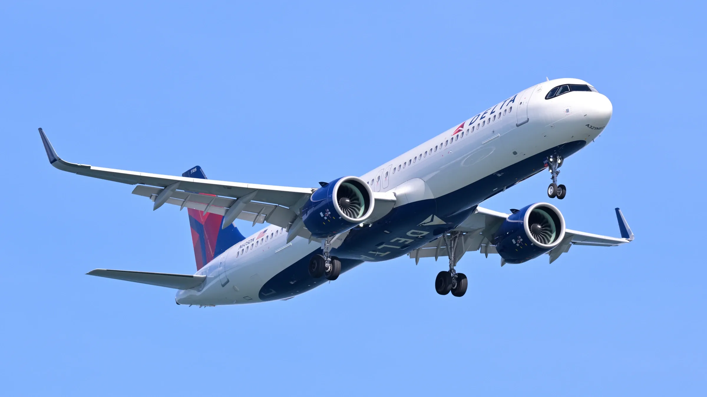 Airbus A321neo Delta Air Lines N605DN en approche à Boston.