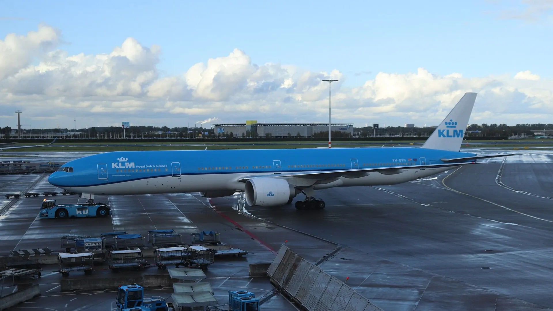 KLM Boeing 777 registered PH-BVN at Amsterdam Schiphol Airport.