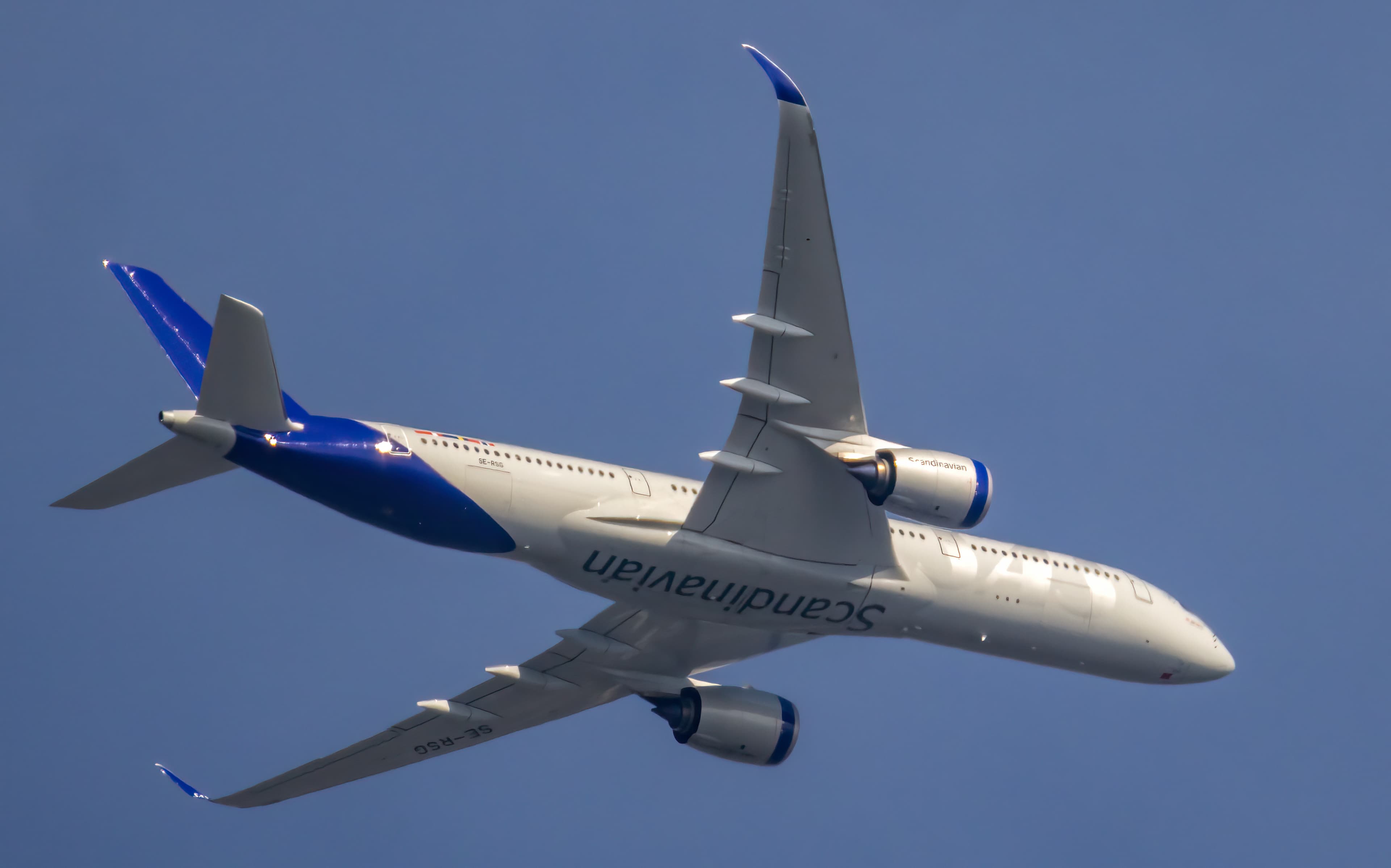 SAS Airbus A350-900 in flight.