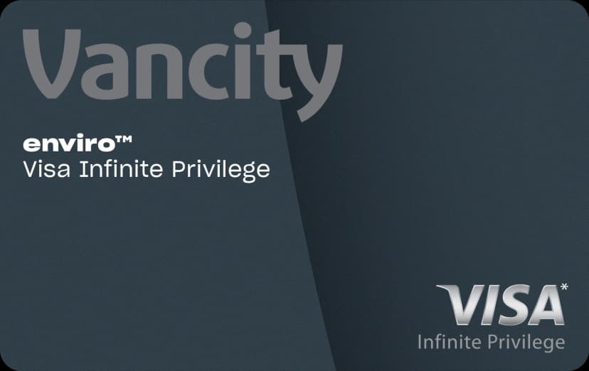 Carte Visa Infinite Privilège enviro Vancity, gris ardoise