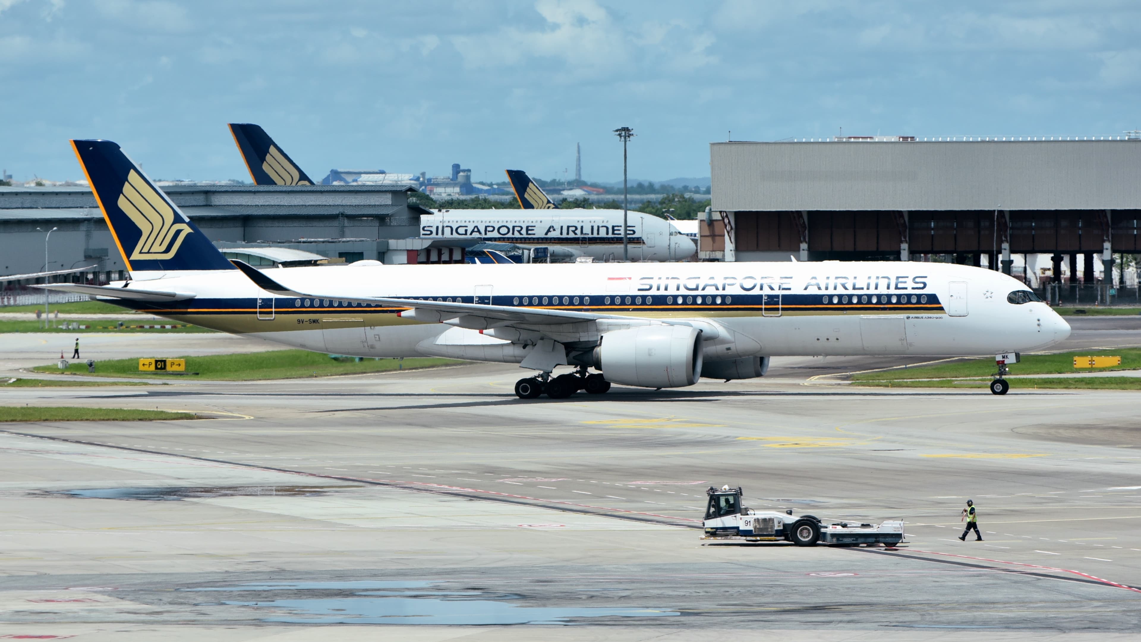 Airbus A350 Singapore Airlines 9V-SMK à Singapour, février 2025.