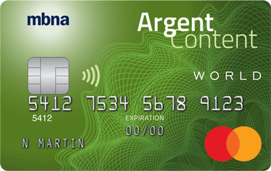 Carte de crédit Mastercard World Argent Content MBNA