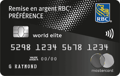 Carte Remise en argent Préférence World Elite Mastercard RBC