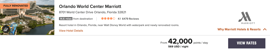 États-Unis&nbsp;: Partir en Floride avec des points - Orlando world center marriott