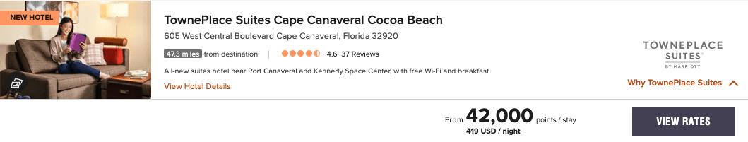 États-Unis&nbsp;: Partir en Floride avec des points - Towneplace suites cape canaveral cocoa beach