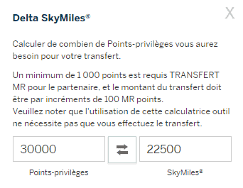 30 000 points privileges