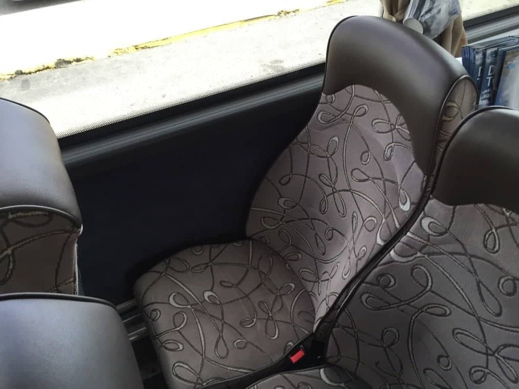the seat in the bus