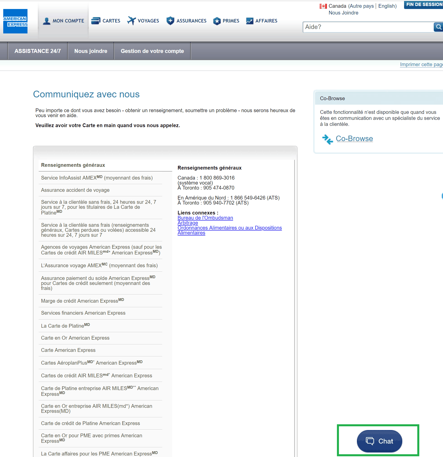 contact us amex chat