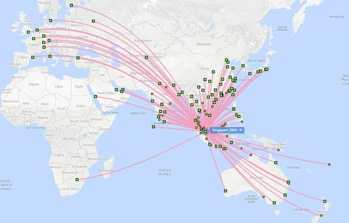 singapour flight connections