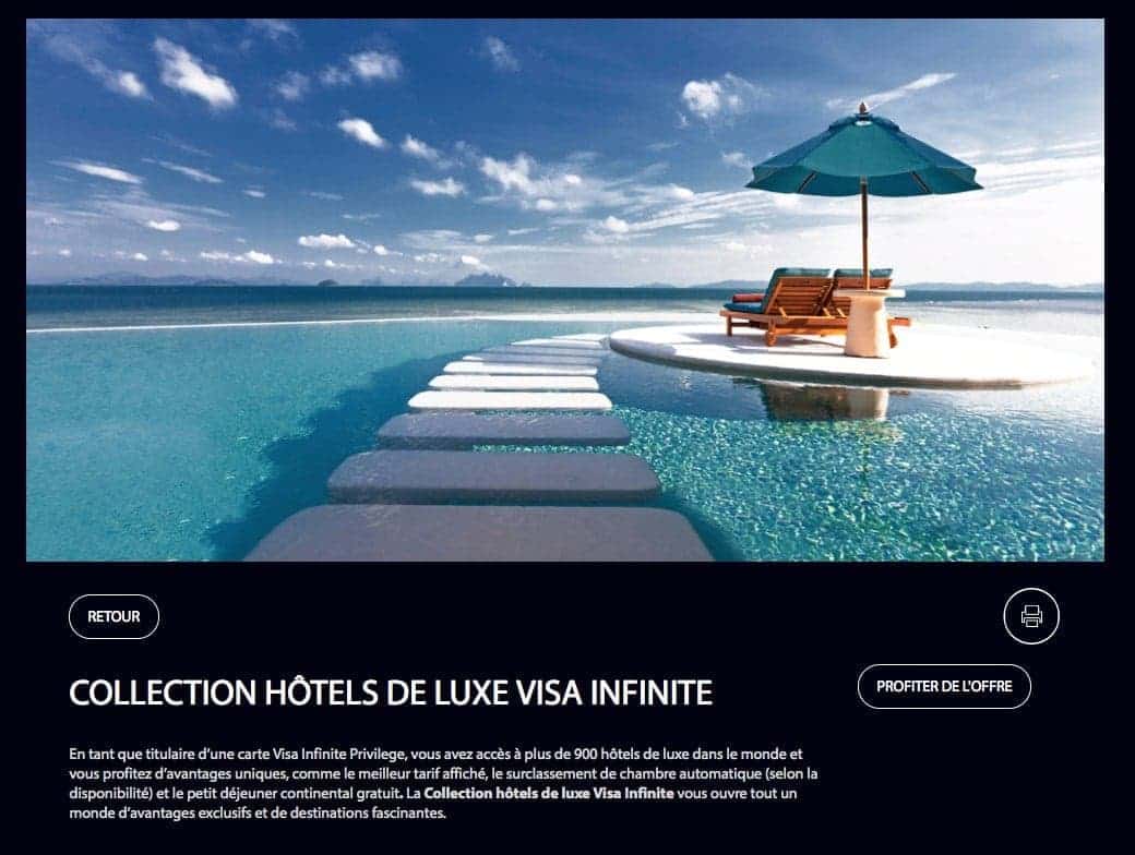 visa inifinite hotels