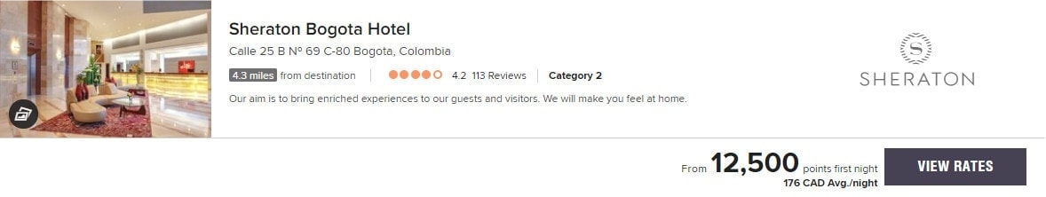 Use your points to travel to Colombia - sheraton bogota hotel 1