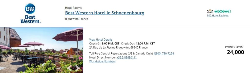 best western hotel le schoenenbourg tarif