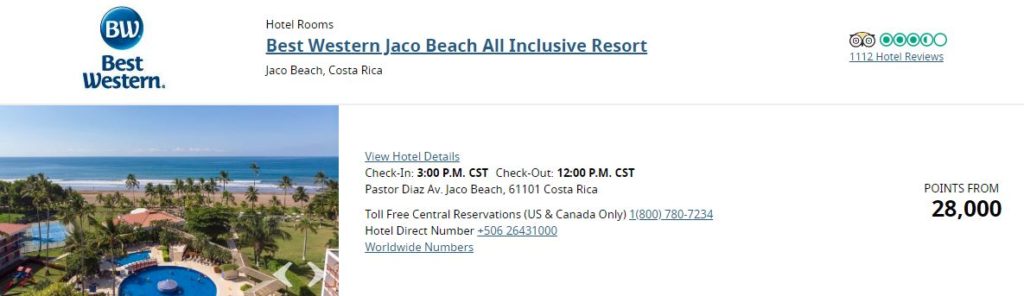 best western jaco beach all inclusive resort tarifs