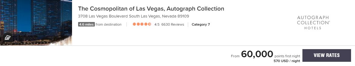 Review&nbsp;: The Cosmopolitan of Las Vegas, Autograph Collection | Marriott Bonvoy - cosmo las vegas tarifs