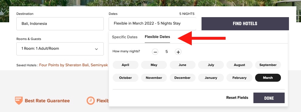 Marriott Bonvoy&nbsp;: Comment fonctionne les tarifs basse / haute-saison - Recherche Flexible Marriott Bonvoy