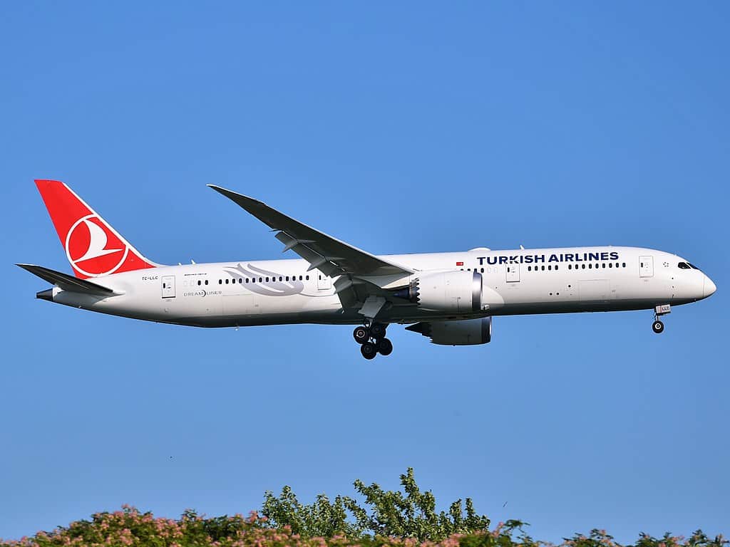1024px Turkish Airlines Boeing 787 9 Dreamliner TC LLC approaching JFK Airport