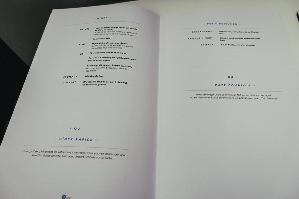 Avis : Air France A350 | Classe Business | YYZ-CDG - afa350 yyz repas 110