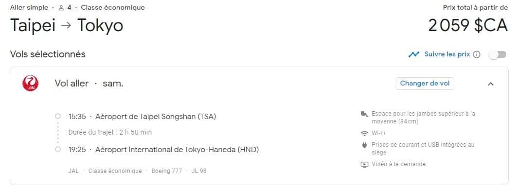 Australia and Japan: using British Airways Executive Club Avios miles - Tsa Hnd Google Flights