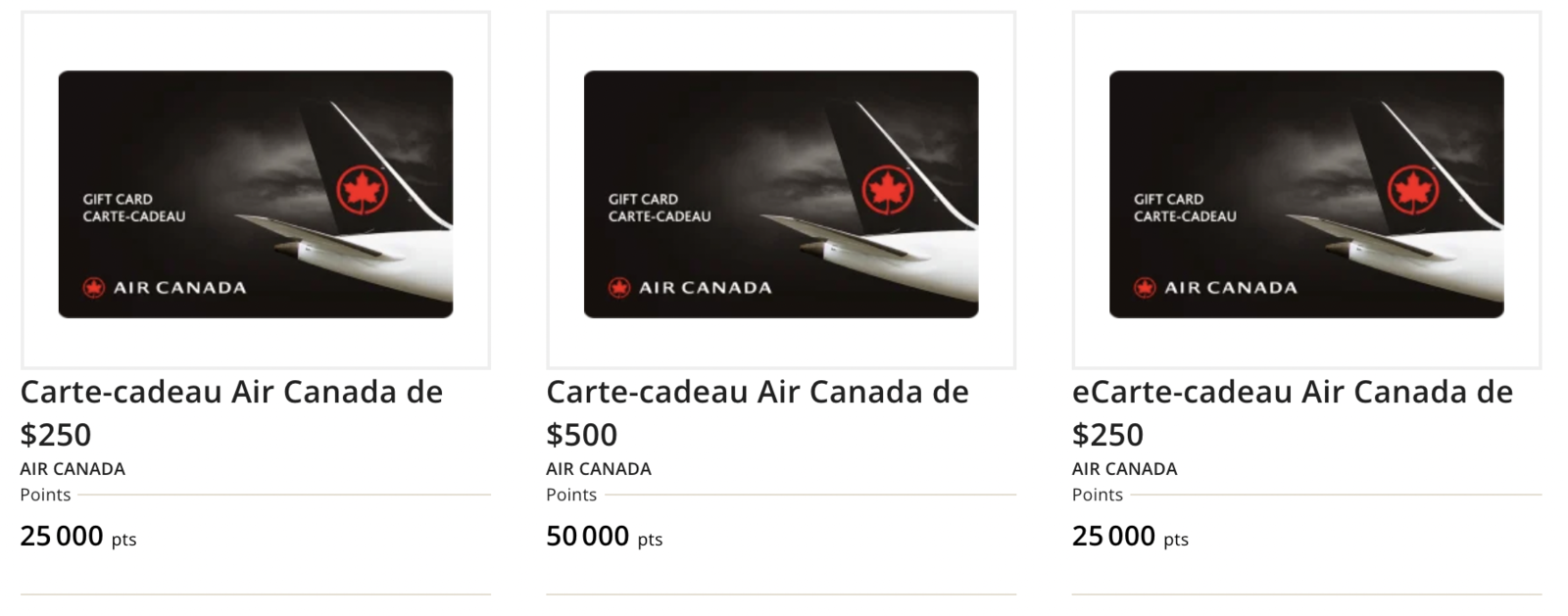 How To Buy Gift Cards With Reward Points? - Air Canada Aeroplan gift card