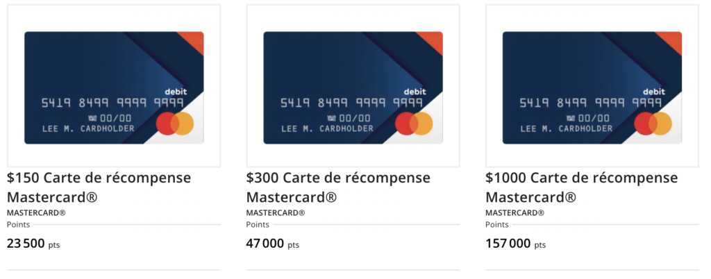 Aeroplan eboutique Mastercard gift card
