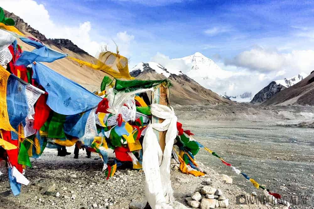 Tibet - Prayer Flags And Everest