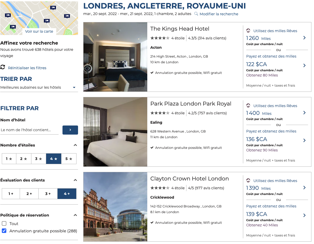 Air Miles Hotels