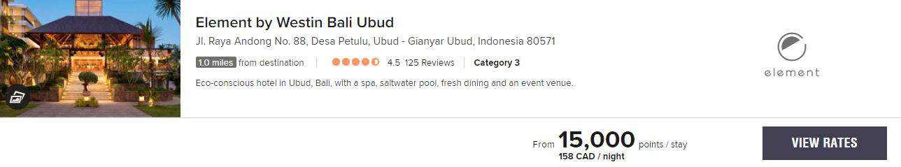 Avis&nbsp;: Element by Westin Bali Ubud | Marriott Bonvoy - Element Westin Ubud Tarif