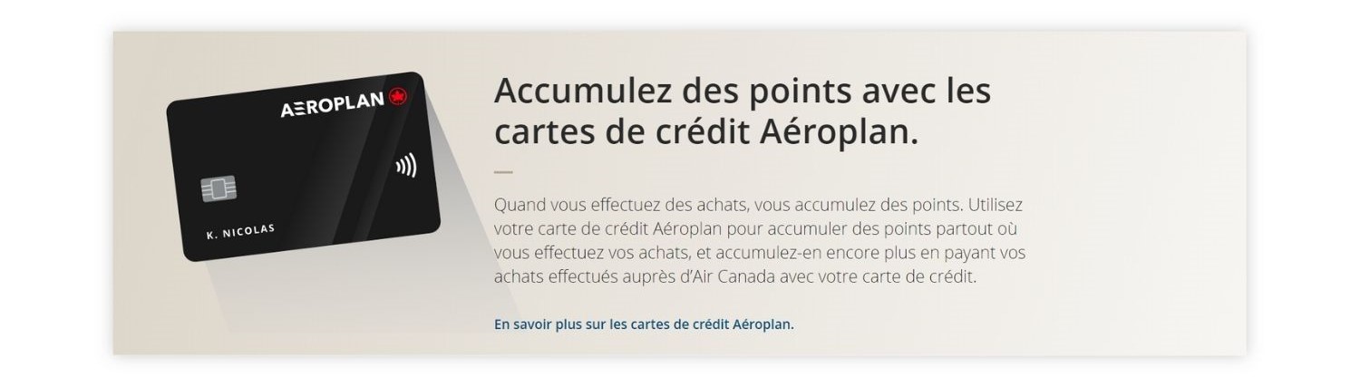 Aeroplan Details Accumuler Cartes