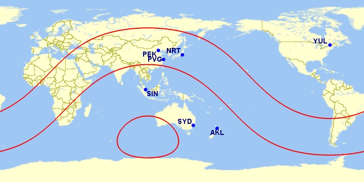 Distance Amerique Du Nord Pacifique Yul Villes