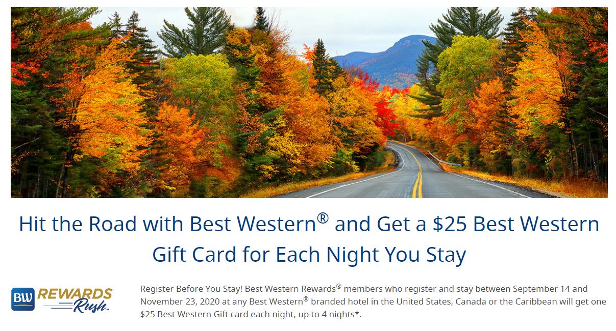 Get a 25 Best Western Gift Card for Each Night You Stay! milesopedia