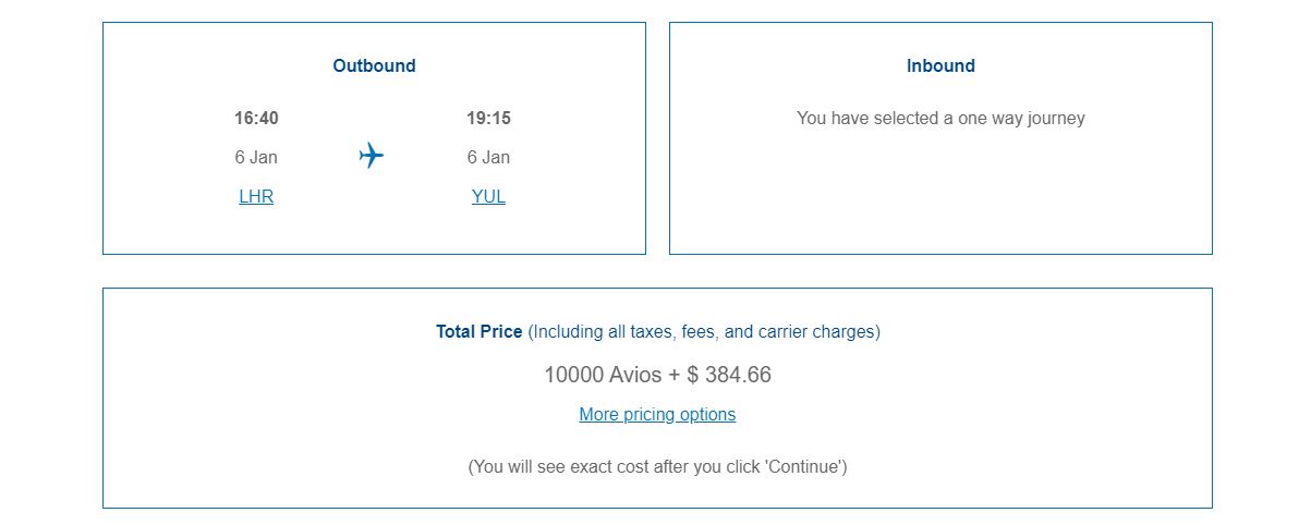 50% Discount On Award Tickets With British Airways! - Lhr Yul Eco