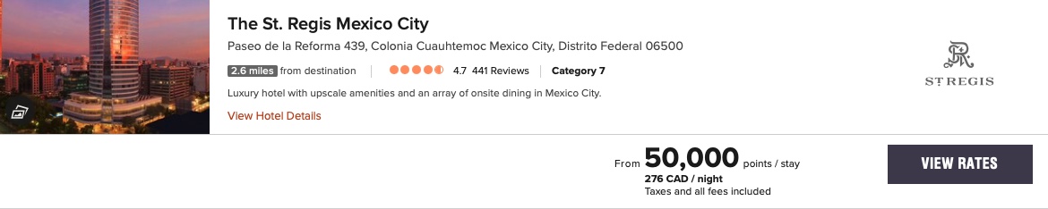 Avis&nbsp;: The St. Regis Mexico City | Marriott Bonvoy - tarif st regis mexico city