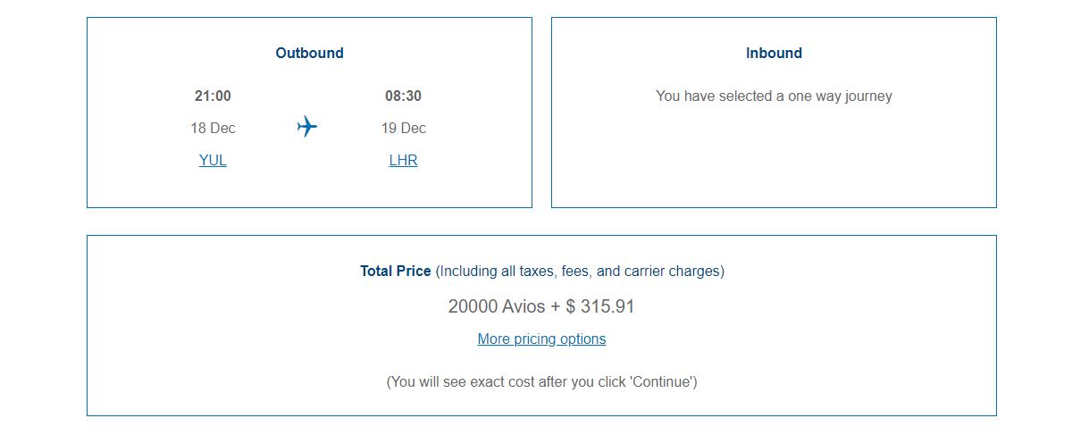 50% Discount On Award Tickets With British Airways! - Yul Lhr Premium