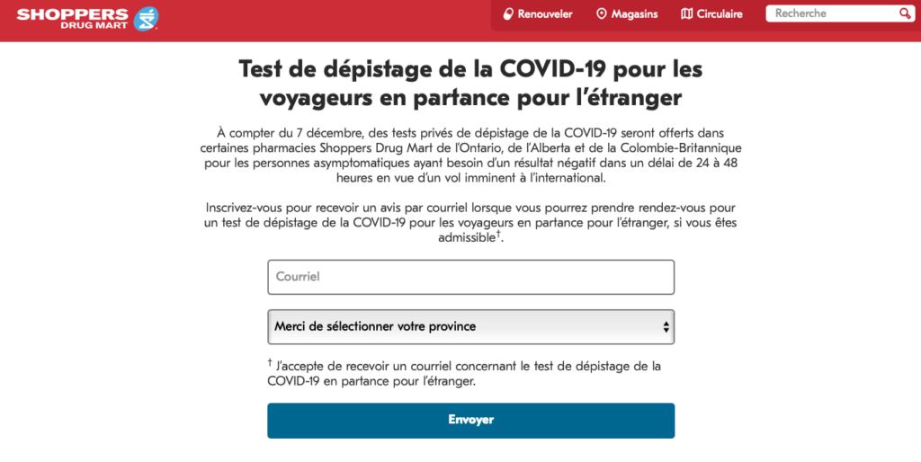 Test De Depistage Covid 19 Shoppers Drug Mart