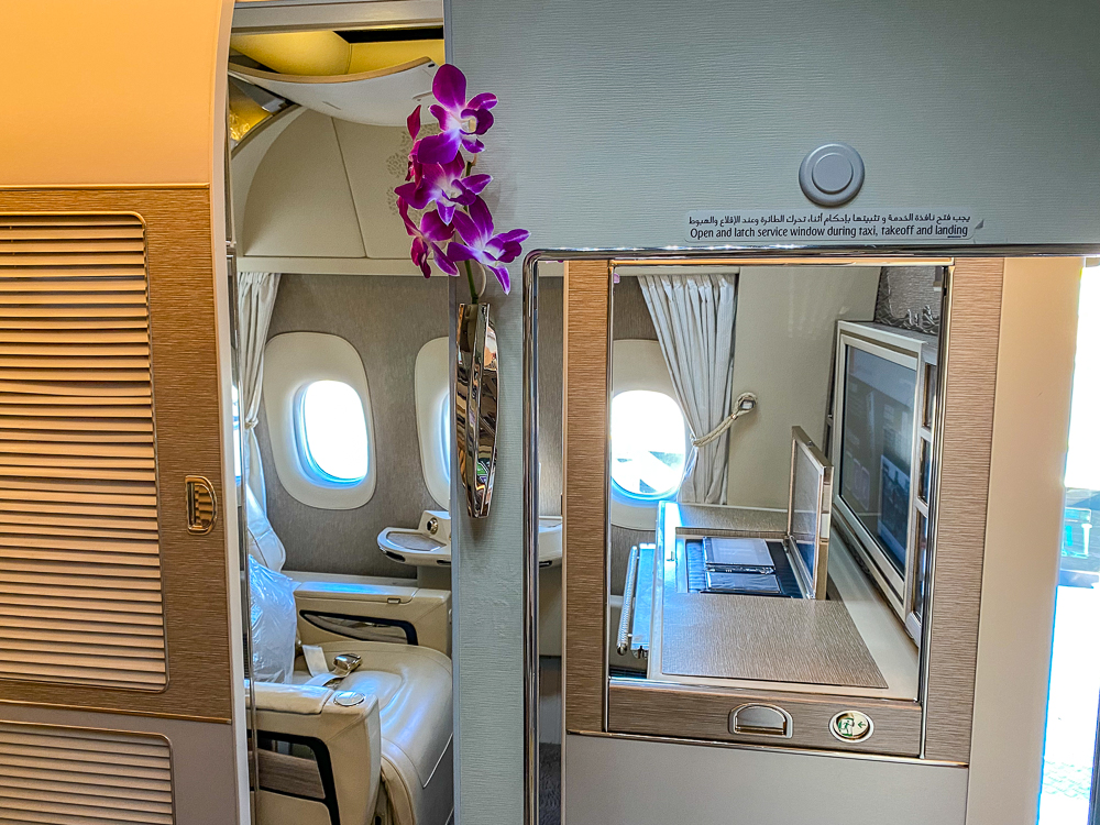 emirates nouvelle première classe – vue de la cabine