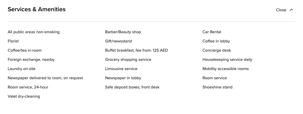 Avis&nbsp;: Sheraton Grand Hotel Dubai | Marriott Bonvoy - Services Amenities Sheraton Grand Hotel Dubai
