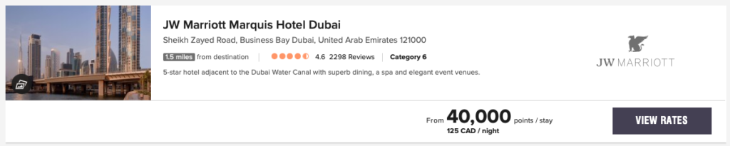 Rate Jw Marriott Dubai