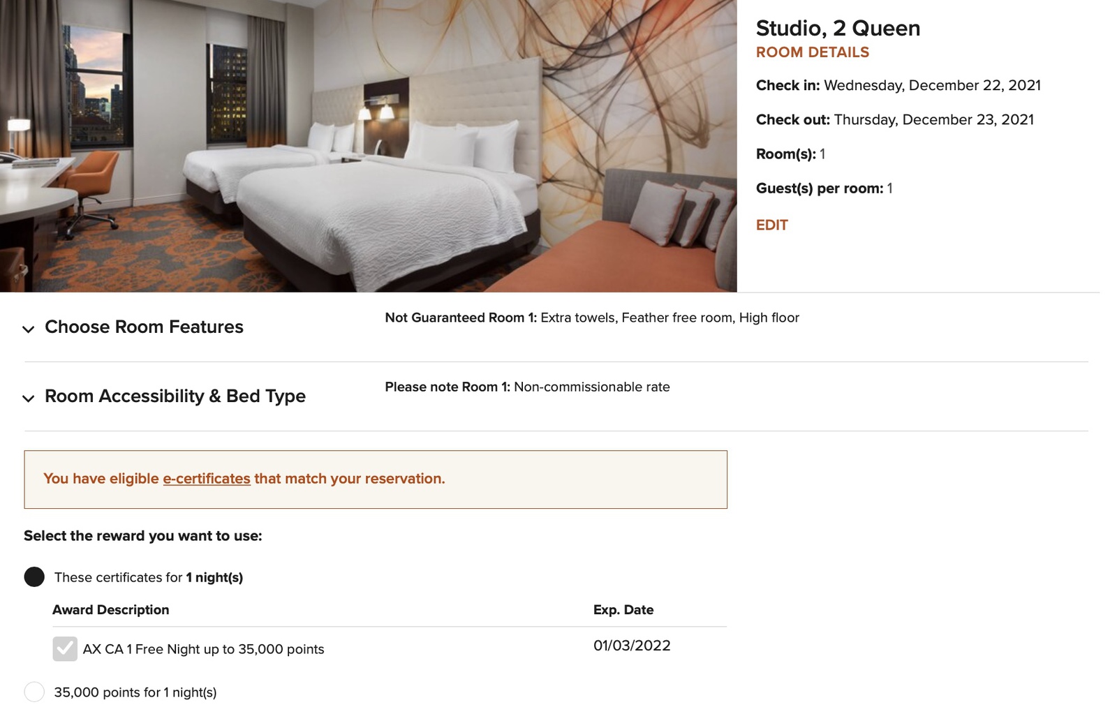 How to redeem Marriott Bonvoy Credit Card Annual Free Night Awards