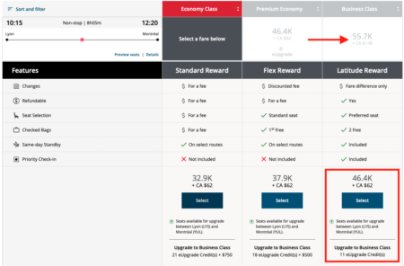 Aeroplan: How to save on Business Class with Aeroplan eUpgrades credits ...