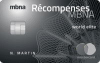 Carte de crédit Mastercard World Elite Récompenses MBNA