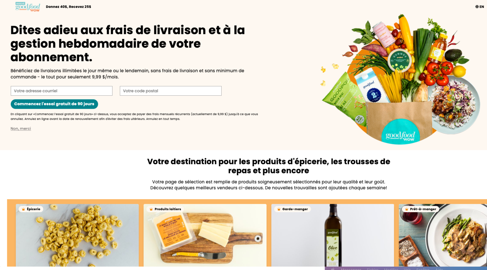 Avis: Les Services de livraison de Plats Prêts À Cuisiner Cook It et Marché Goodfood - Marche Goodfood Wow