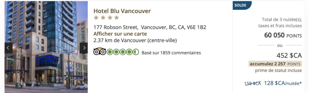 Aeroplan Promo Hotel Blu Vancouver Fr