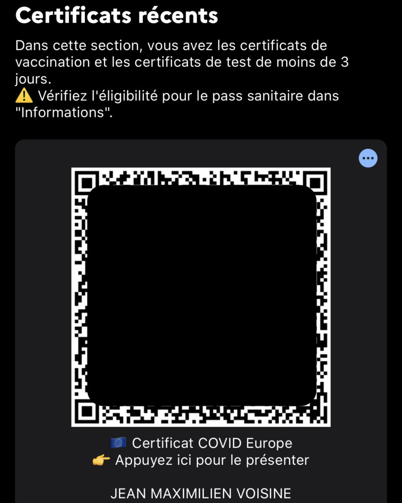 Certificats Vaccination français