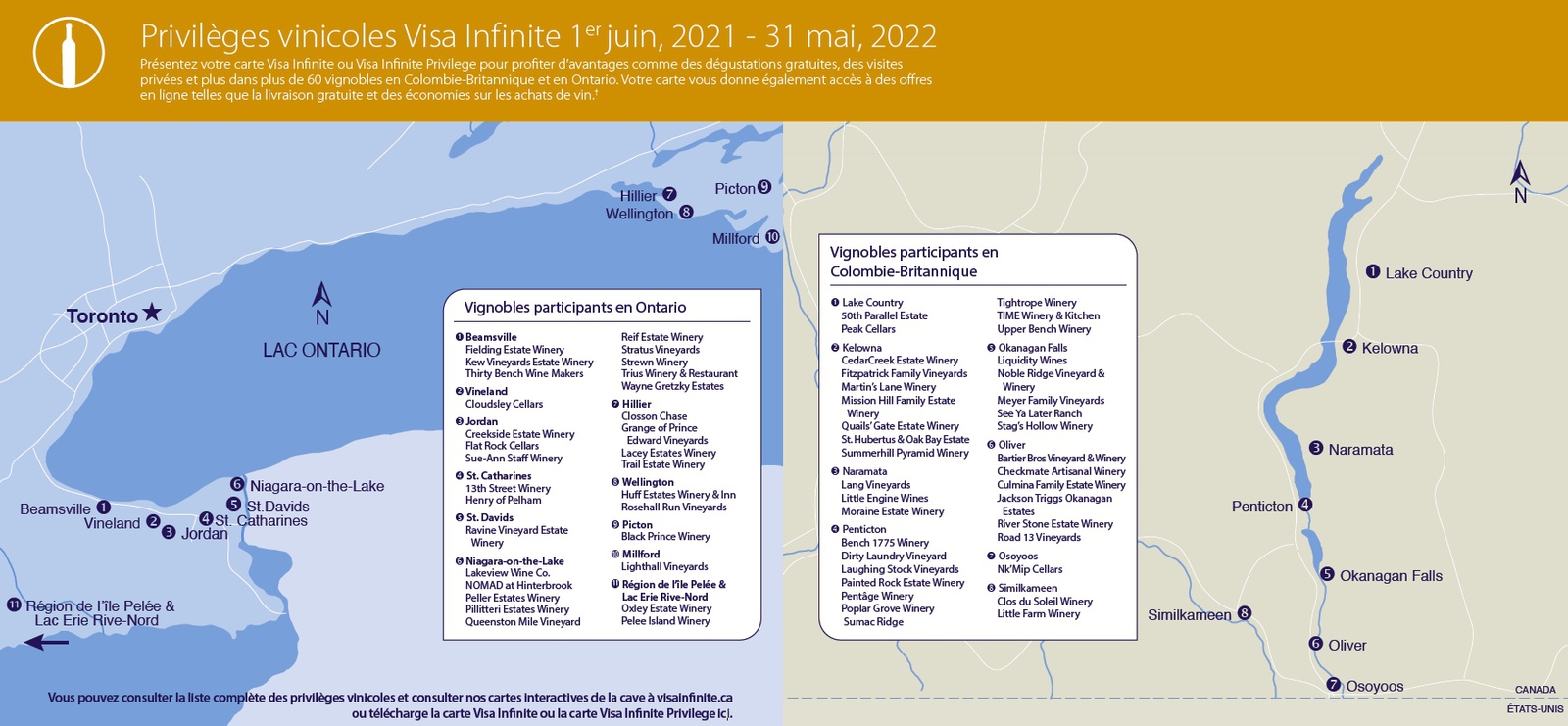 Quels sont les avantages des cartes de crédit Visa Infinite Privilège au Canada&nbsp;? - privileges vinicoles visa infinite fr