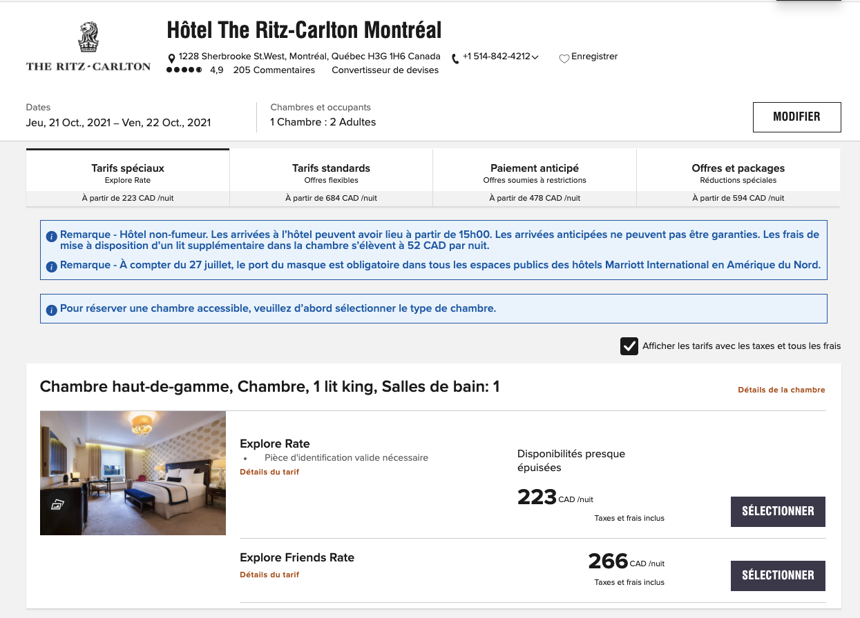 Marriott Bonvoy&nbsp;: Comment économiser en payant en argent dans les hôtels Marriott Bonvoy&nbsp;: tarifs spéciaux et autres astuces - Ritz MMP