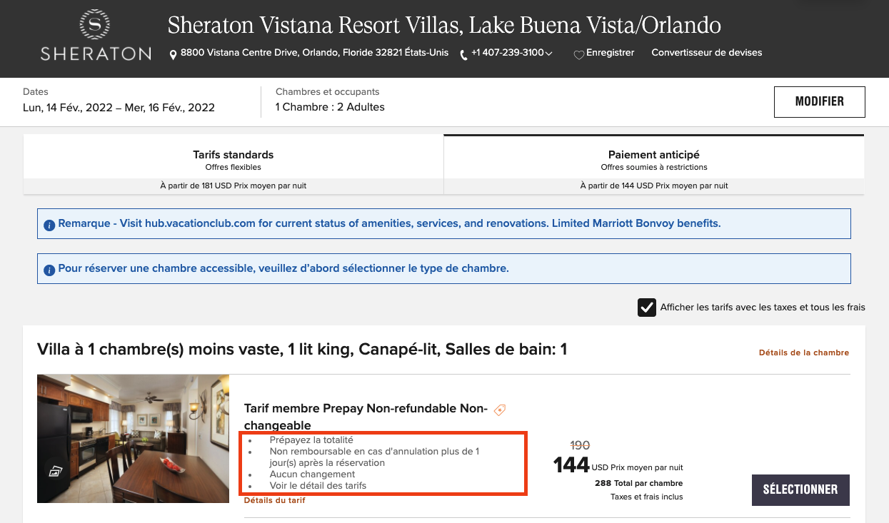 How to save by paying cash at Marriott Bonvoy hotels: special rates and other tips - Tarif prépayé
