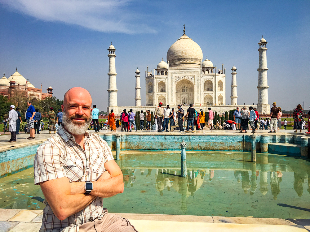 Jean-François devant le Taj Mahal