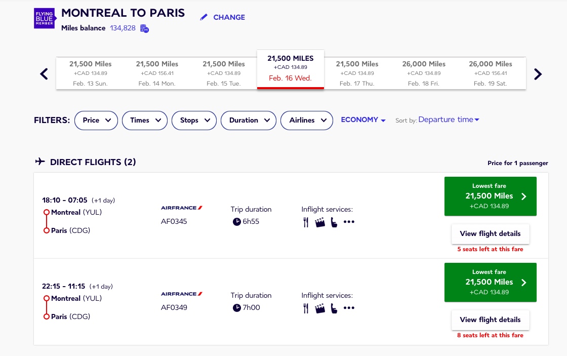 All you need to know about the Air France KLM Flying Blue program - af flying blue yul cdg eco en
