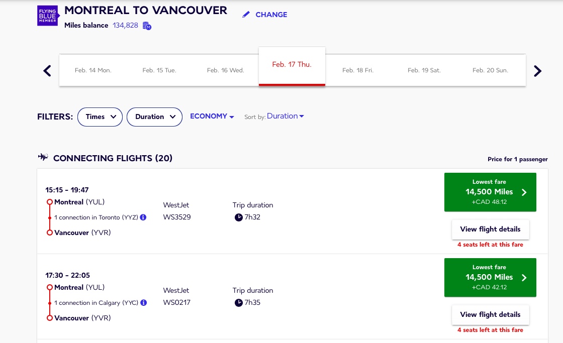 All you need to know about the Air France KLM Flying Blue program - af flying blue yul yvr westjet en