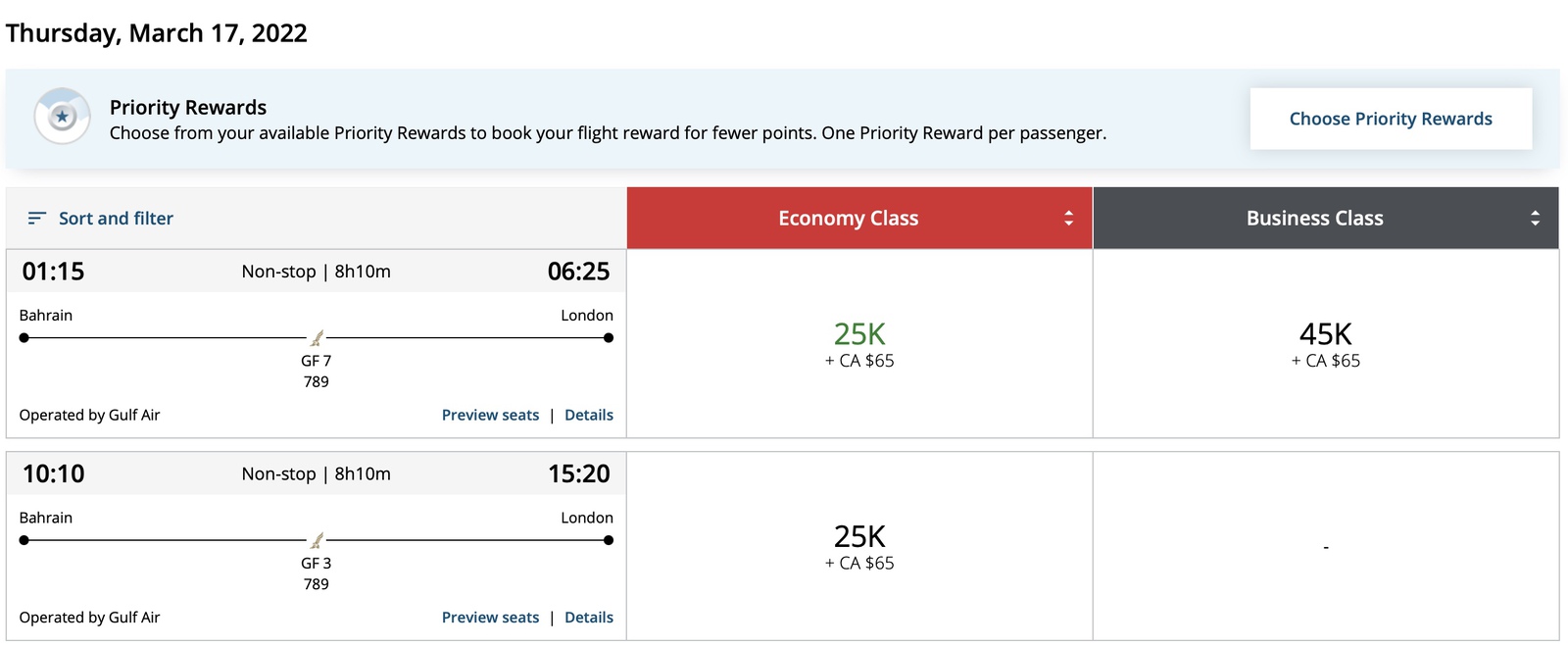 Gulf Air, New Aeroplan Partner - bah lhr gulf air fr